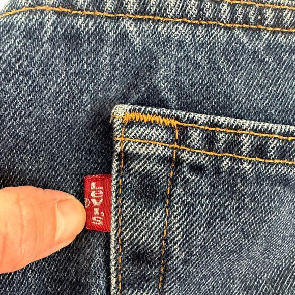 Vintage 90s Levis Jeans 550 Relaxed Fit Cotton Dark Wash Blue Denim Mens W36 L34 - Picture 7 of 16